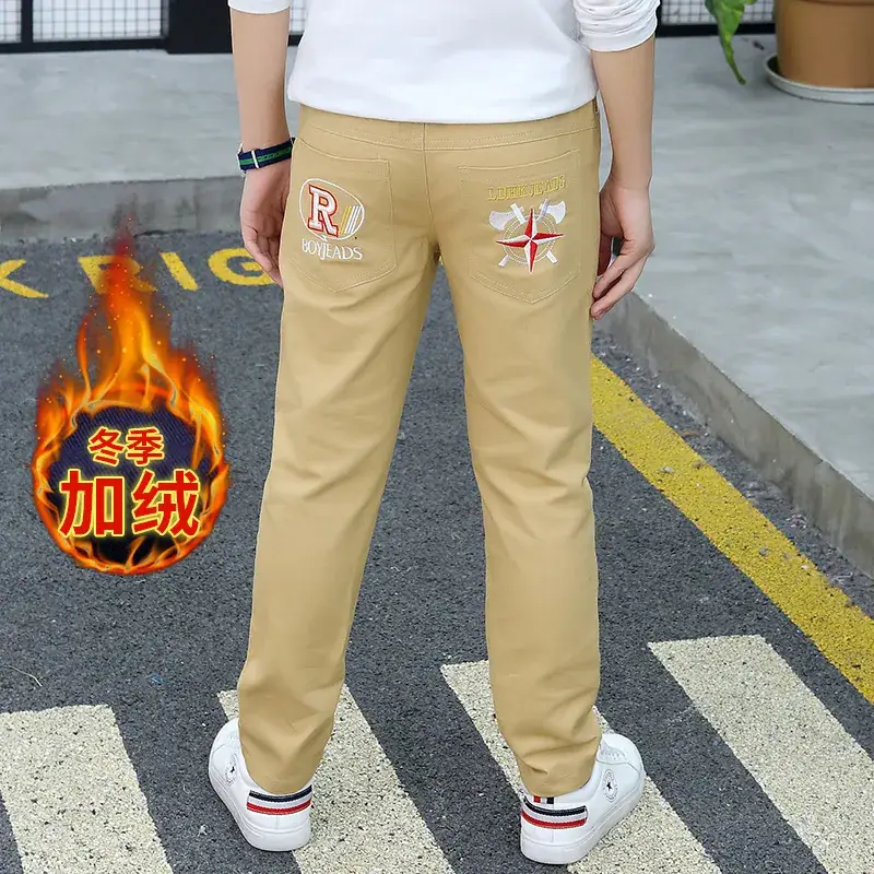 Boys Fleece Lined Red Pants 2024 Korean Style - Image 6