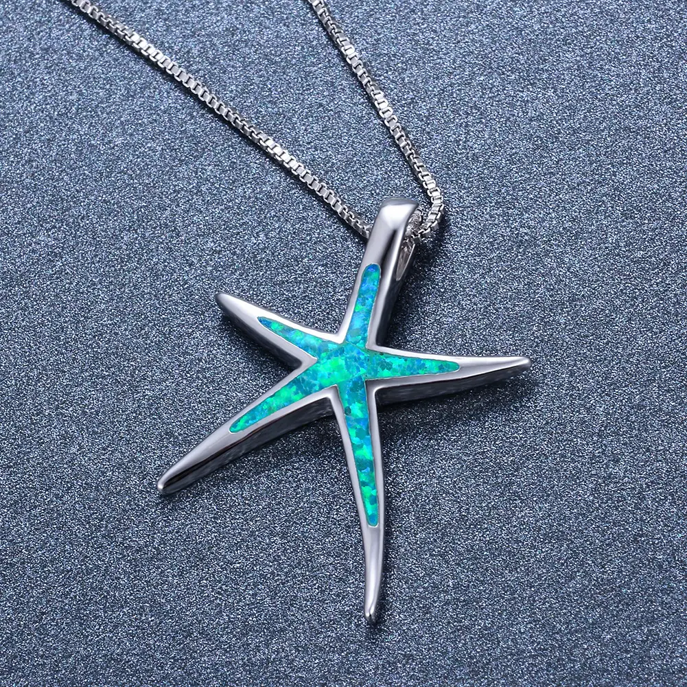 Silver Starfish Clavicle Necklace for Women — feature 1