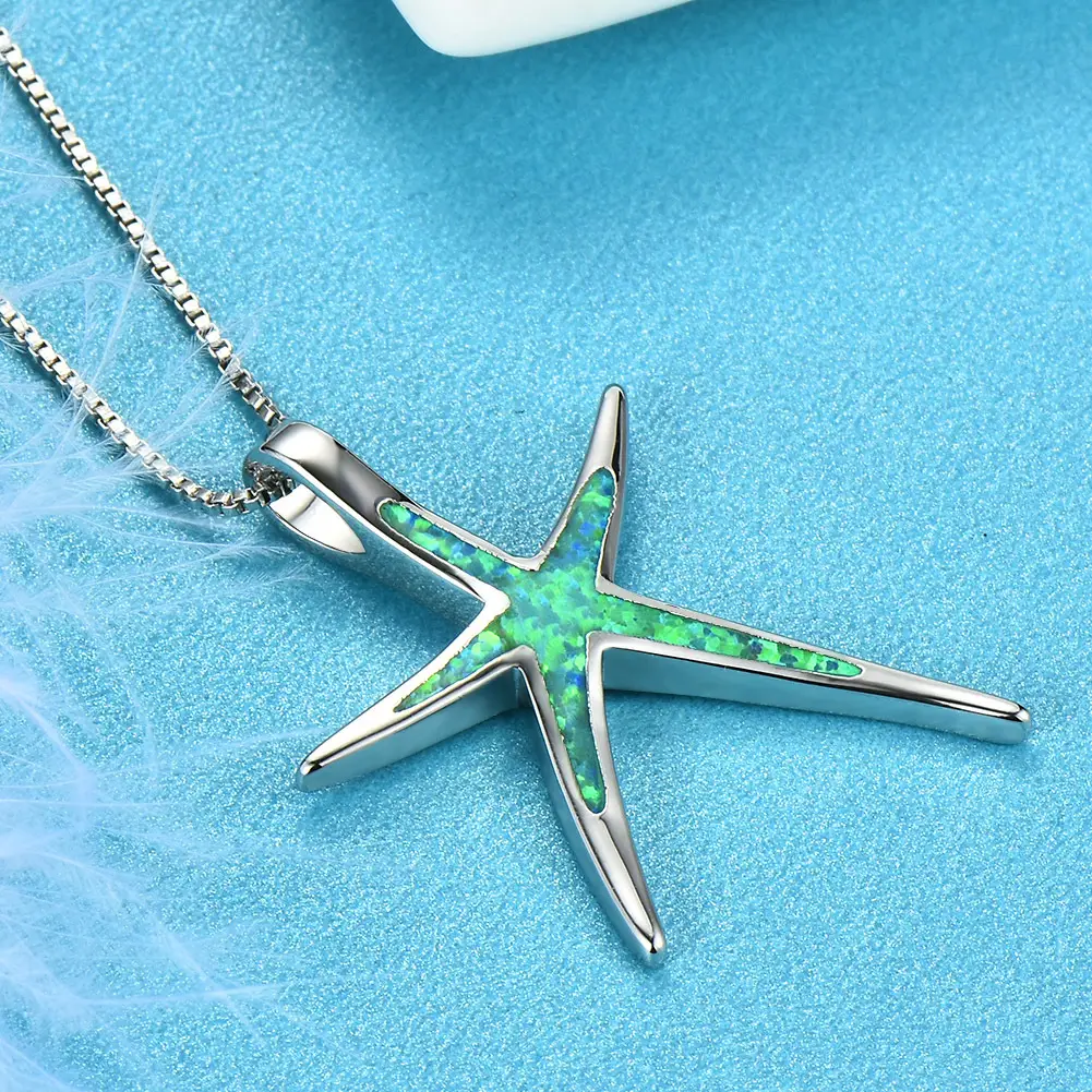 Silver Starfish Clavicle Necklace for Women — feature 2