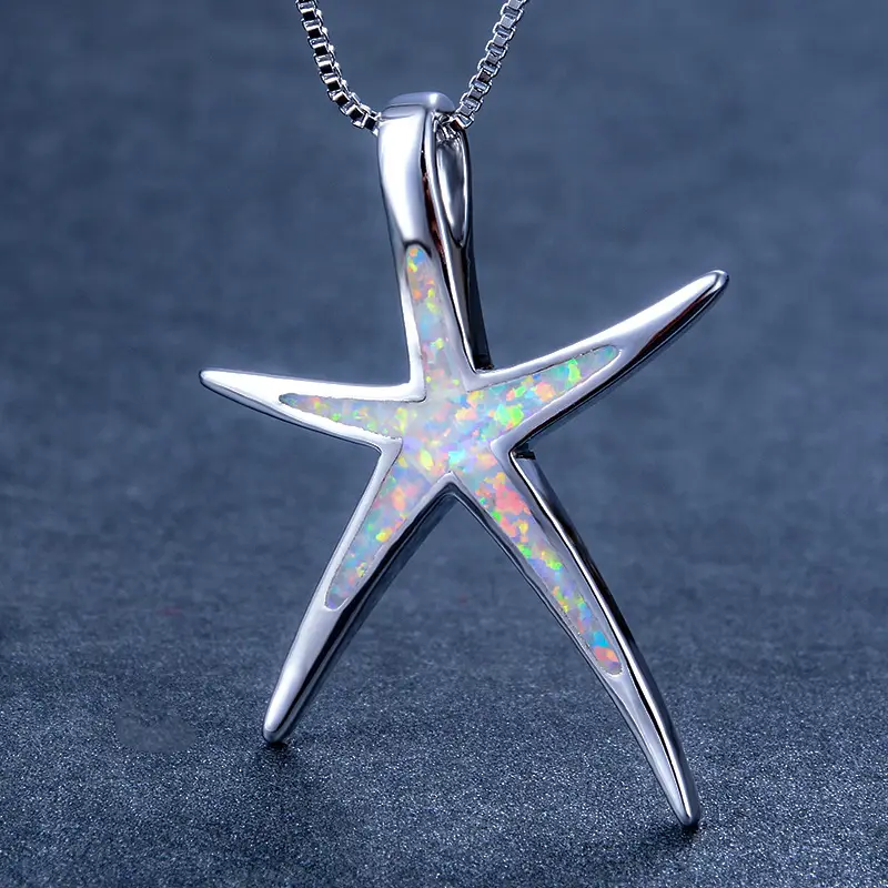Silver Starfish Clavicle Necklace for Women — feature 3