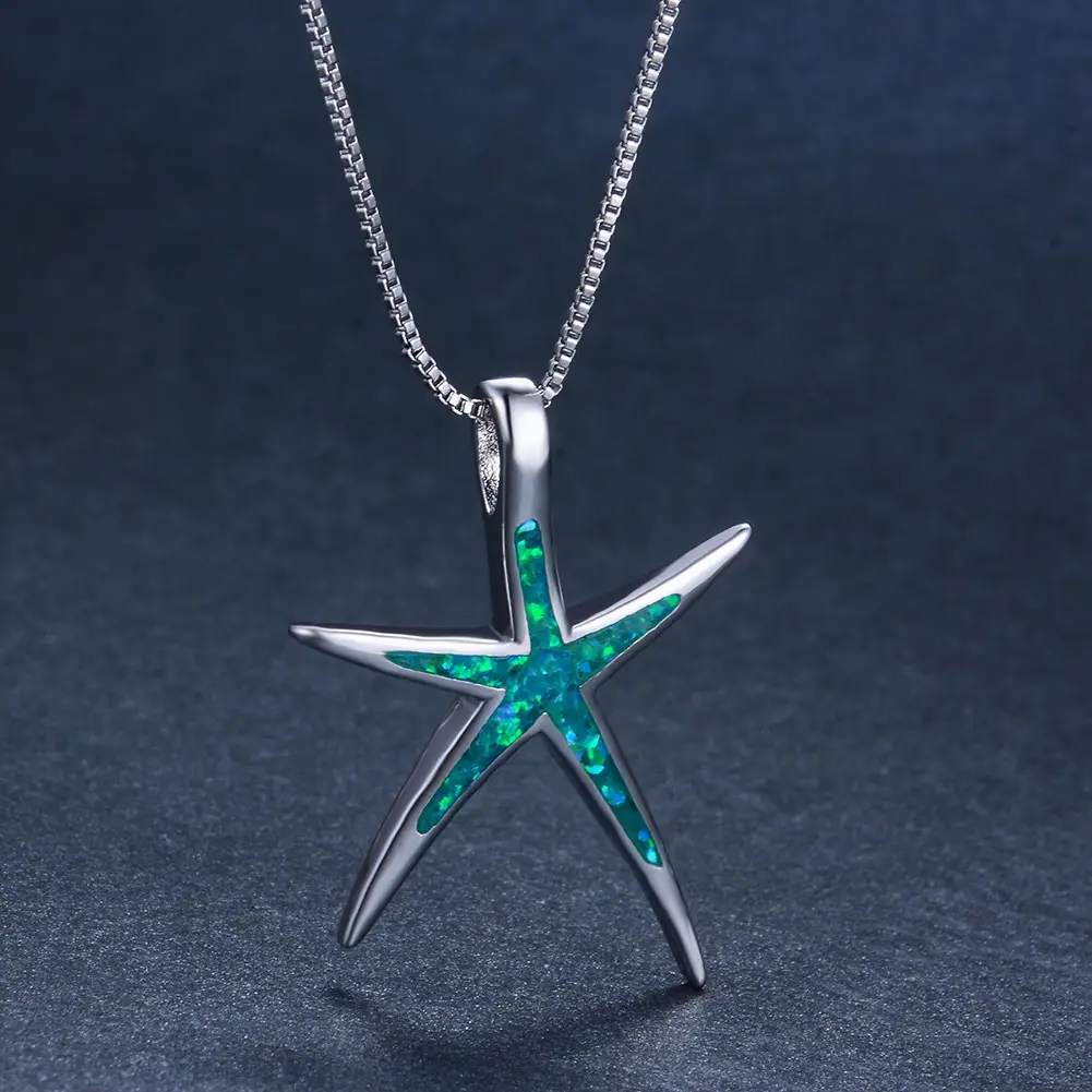 Silver Starfish Clavicle Necklace for Women — feature 8