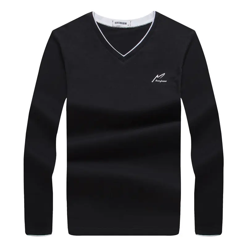 Autumn Long Sleeve V-Neck T-Shirt for Men - Image 10