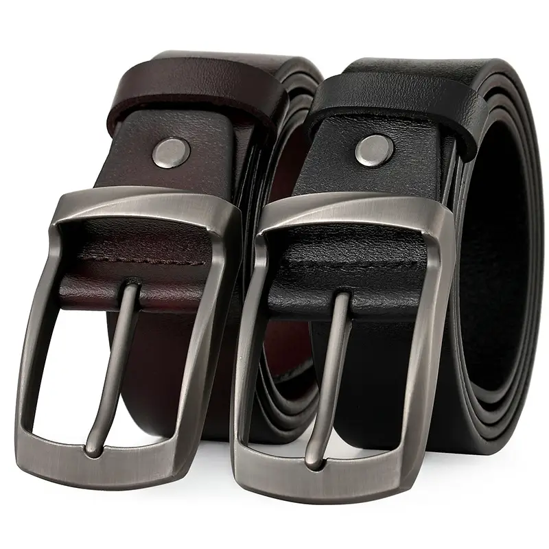 Men's Vintage Brown Cowhide Belt with Silver Buckle - Image 7