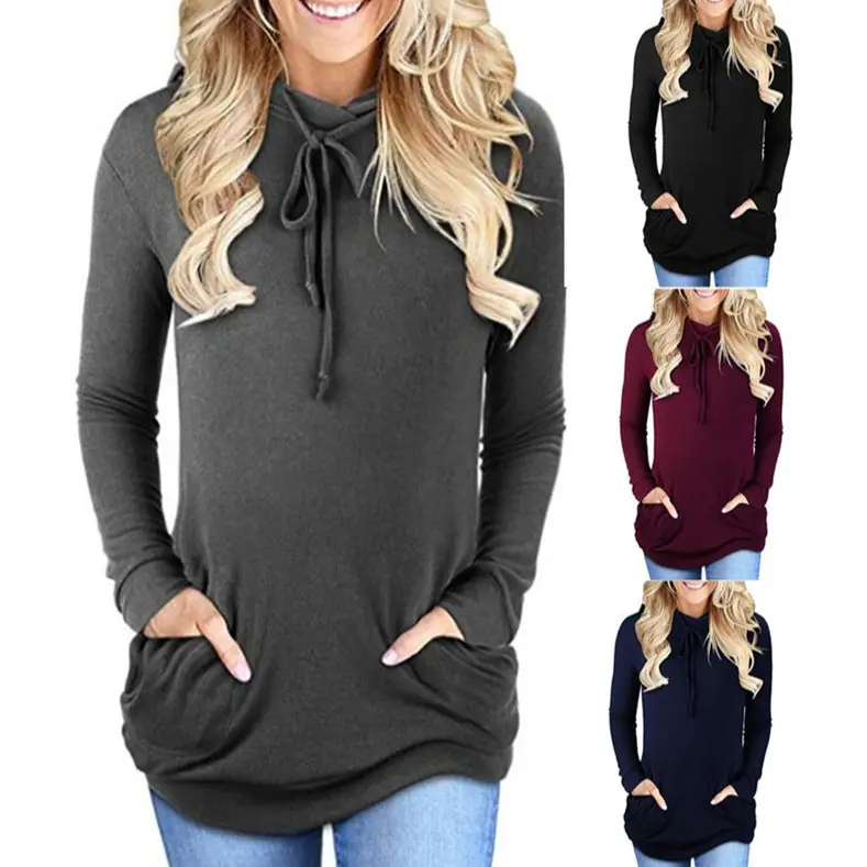 Long Sleeve Hooded T-Shirt Black Women's 2025 - Image 5