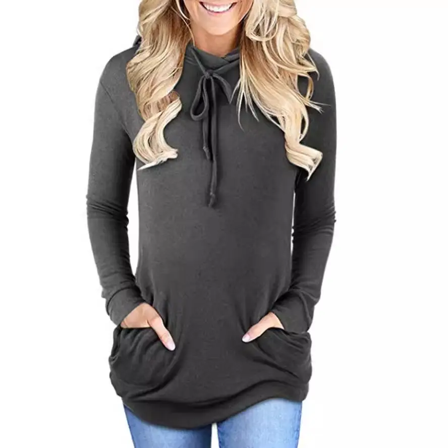 Long Sleeve Hooded T-Shirt Black Women's 2025 - Image 7