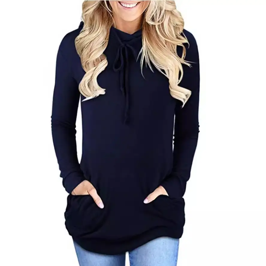 Long Sleeve Hooded T-Shirt Black Women's 2025 - Image 8