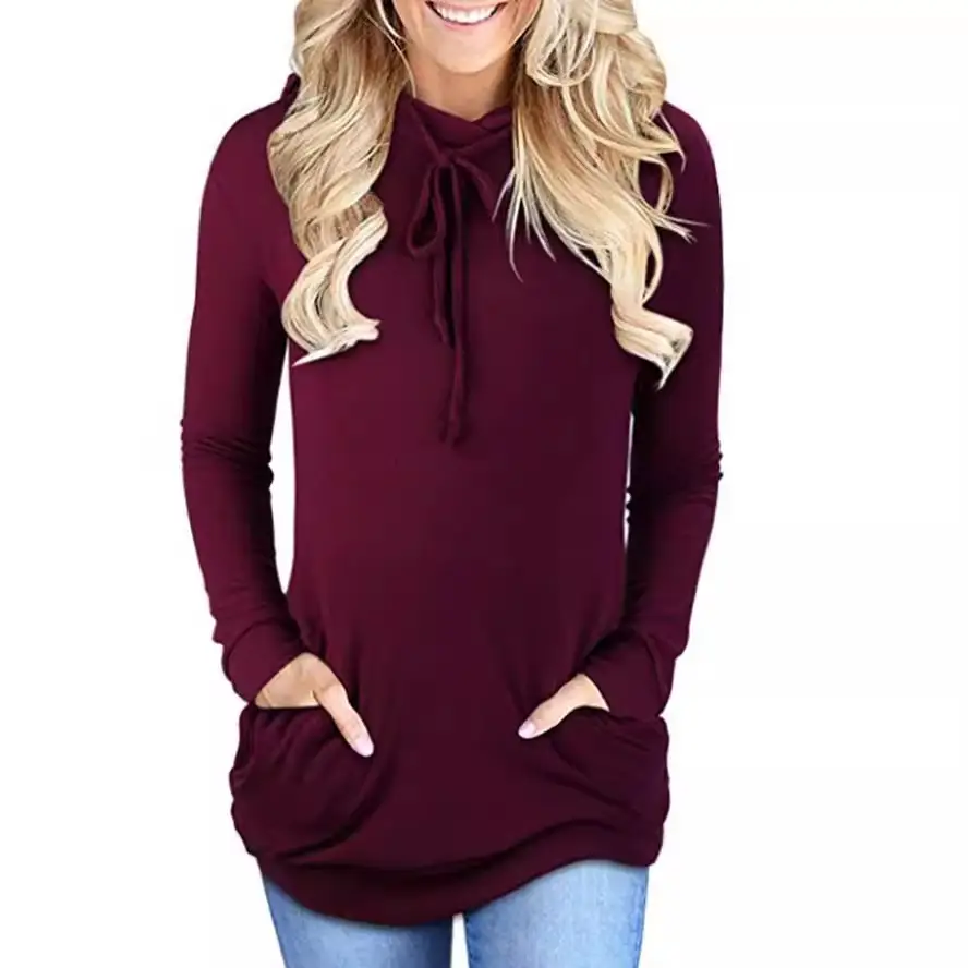 Long Sleeve Hooded T-Shirt Black Women's 2025 - Image 9