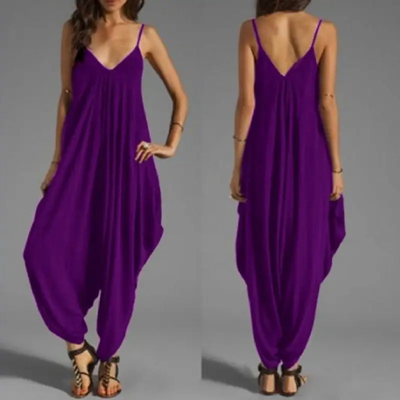 Black V-Neck Suspender Jumpsuit for Women - Image 10