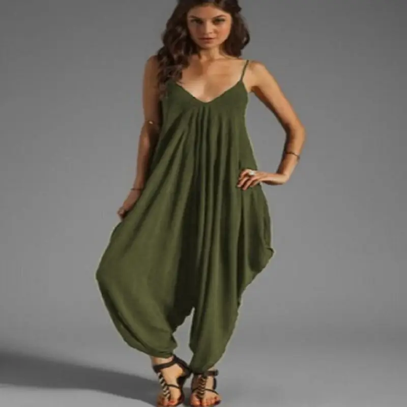 Black V-Neck Suspender Jumpsuit for Women - Image 11
