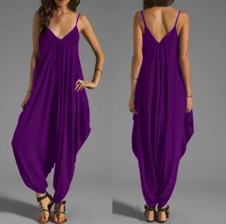 Black V-Neck Suspender Jumpsuit for Women - Image 5