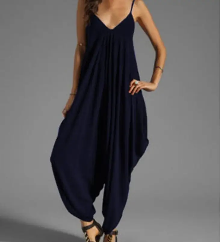 Black V-Neck Suspender Jumpsuit for Women - Image 6