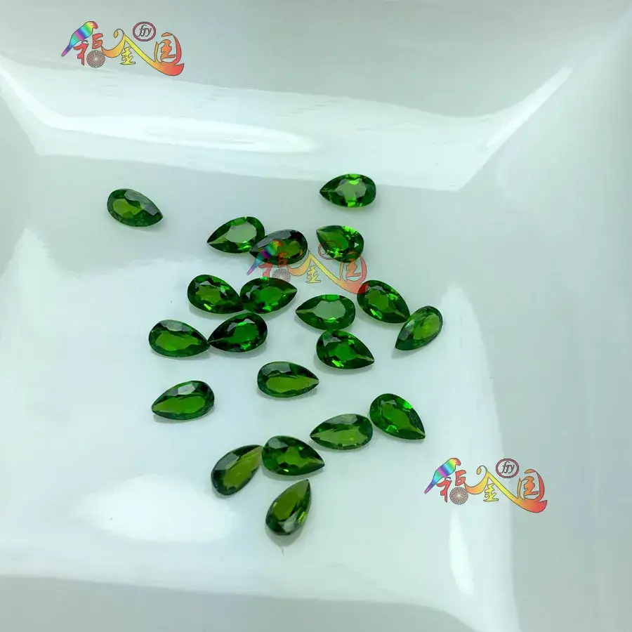 Natural Diopside Bare Stone Rings 3x5 Drop Ice Clear - Image 4