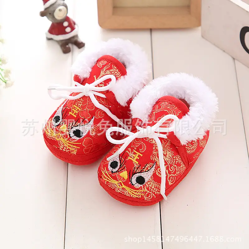 Factory Wholesale Red Baby Tiger Shoes for Boys Girls Winter