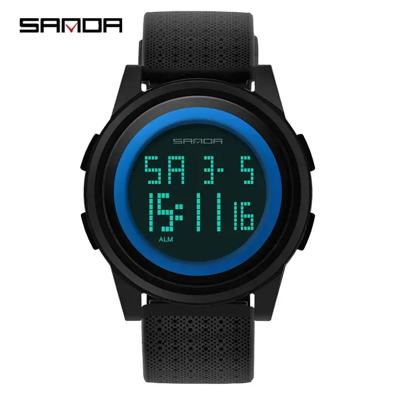 Sanda Men's Digital Watch Black 12:48