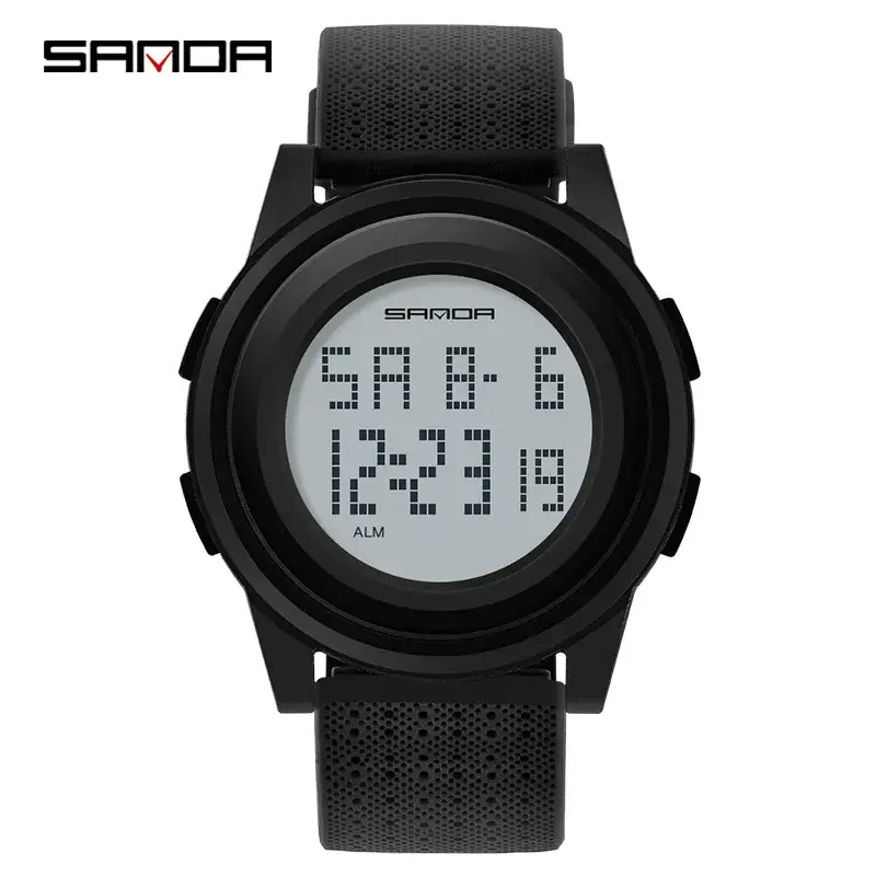 Sanda Men's Digital Watch Black 12:48