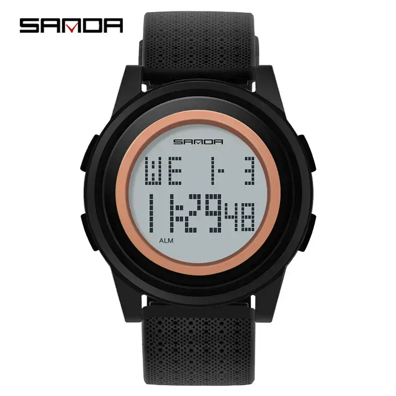 Sanda Men's Digital Watch Black 12:48