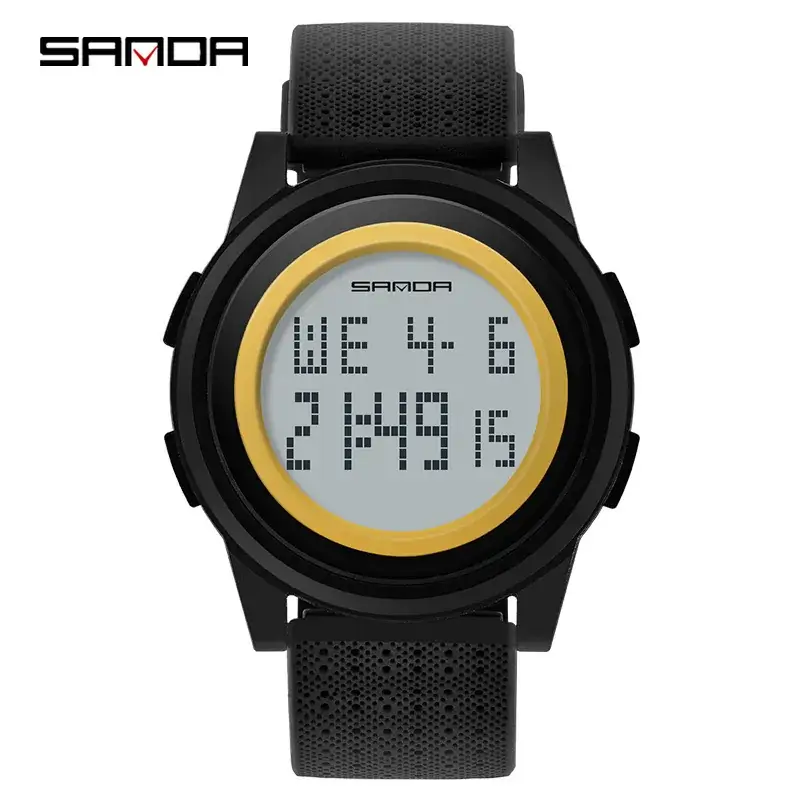 Sanda Men's Digital Watch Black 12:48