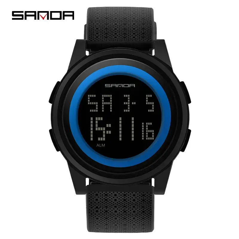 Sanda Men's Digital Watch Black 12:48
