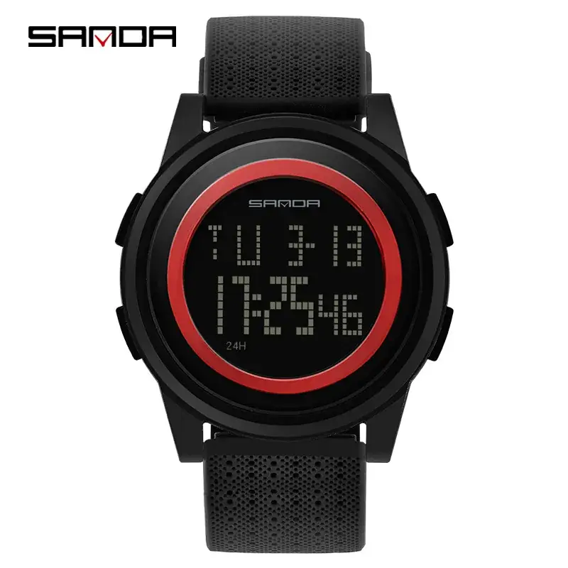 Sanda Men's Digital Watch Black 12:48