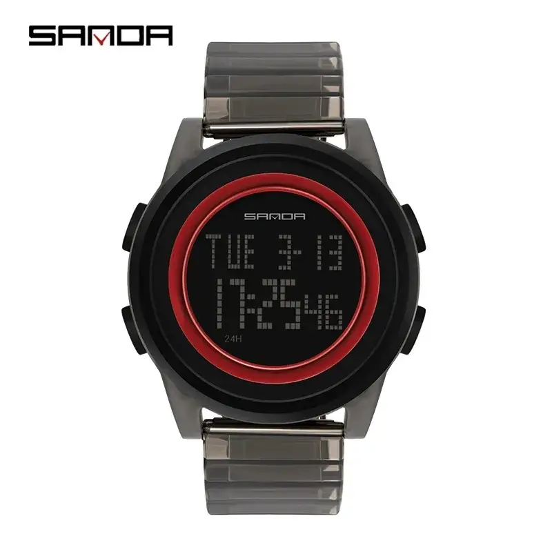 Sanda Men's Digital Watch Black 12:48