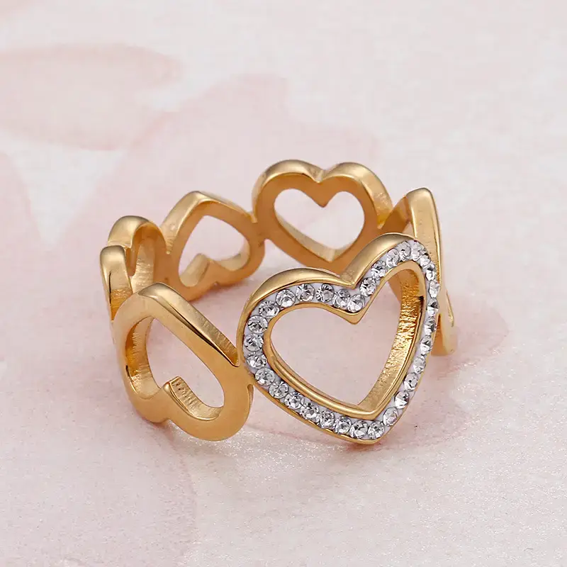 Heart Shaped Diamond Ring for Women Silver - Image 5