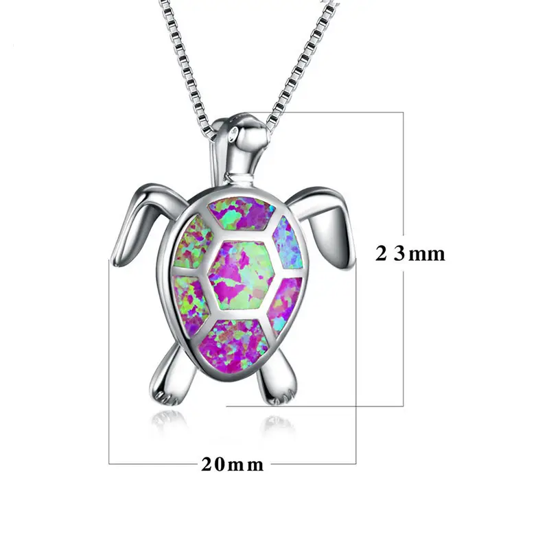 Turtle Pendant Necklace with Heart of the Ocean Design — feature 5