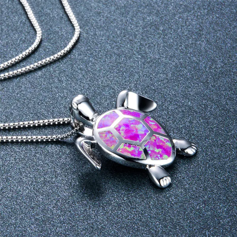 Turtle Pendant Necklace with Heart of the Ocean Design