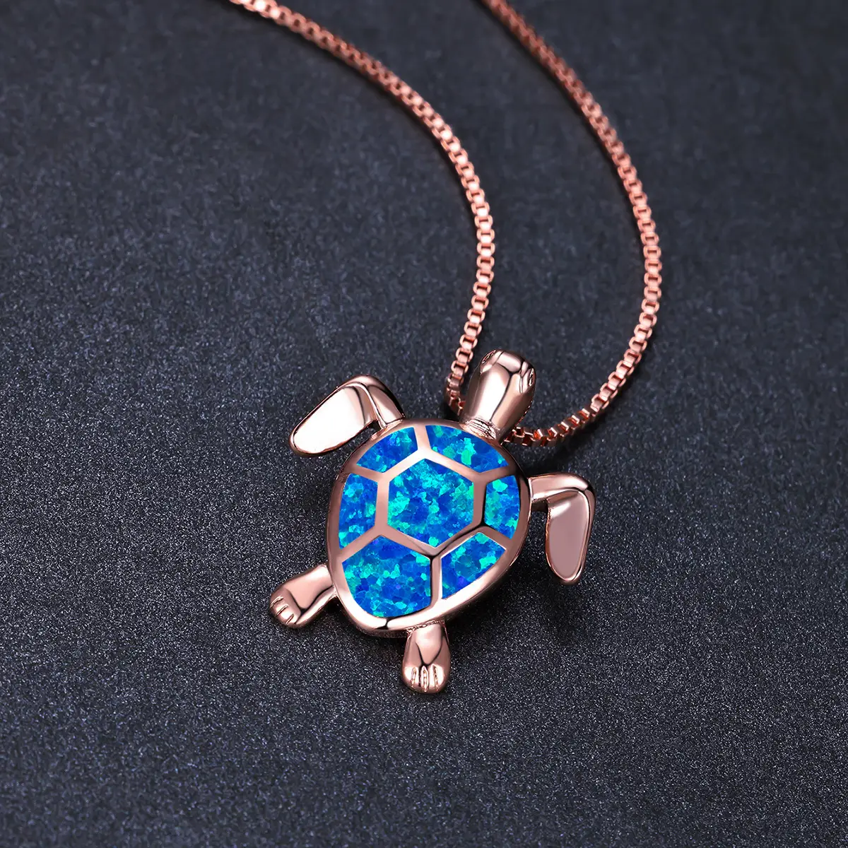 Turtle Pendant Necklace with Heart of the Ocean Design