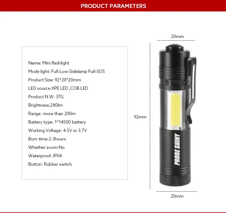 Factory Wholesale COB Pocket Flashlight Green Digital Scale — feature 3