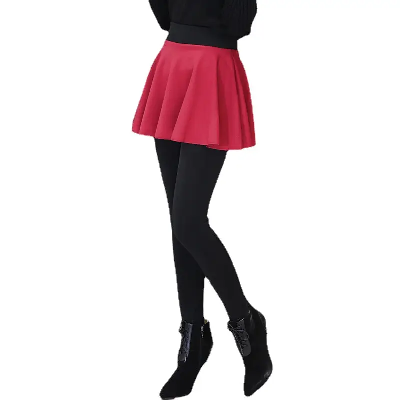2018 Korean Style Fleece Lined Winter Leggings Skirt Set - Image 5