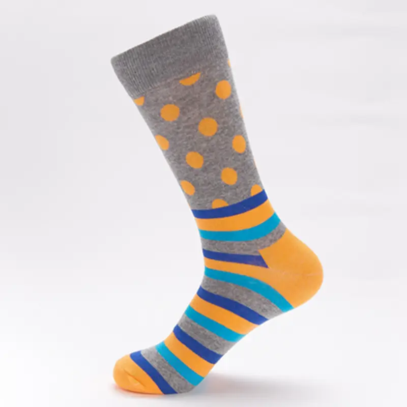 Hand-stitched yellow dots with gray bottom