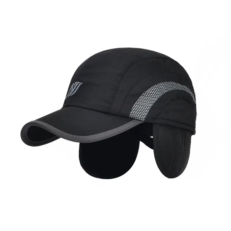 Men's Winter Black Cap with Ear Protection - Image 8