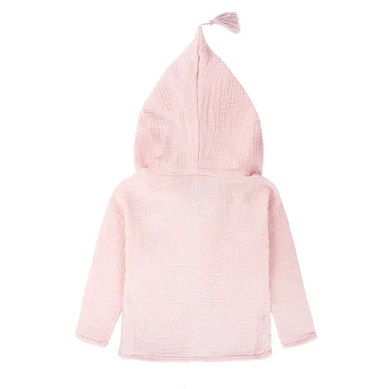 Green Tassel Hooded Cardigan for Kids Spring Autumn Wear