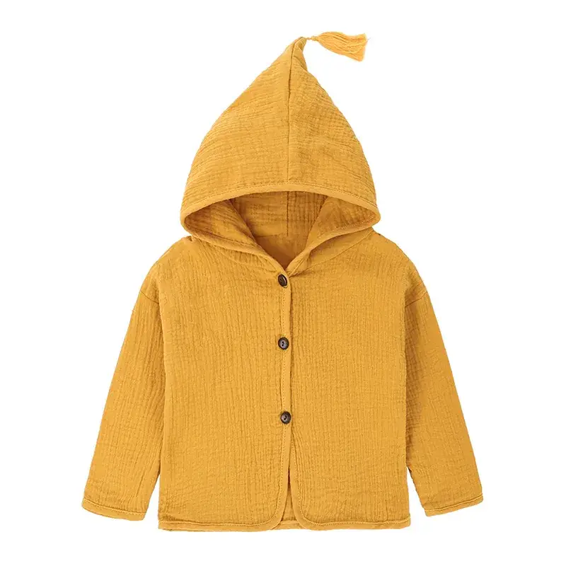 Green Tassel Hooded Cardigan for Kids Spring Autumn Wear