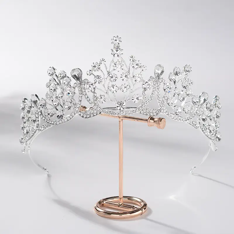 Baroque Diamond Queen Crown for Bridal Wedding Jewelry - Image 5