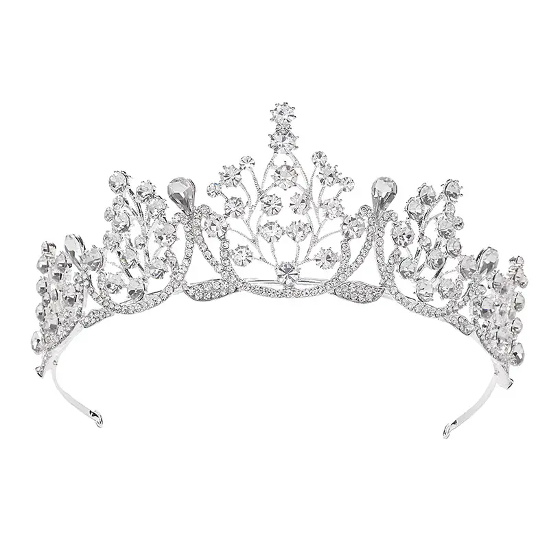 Baroque Diamond Queen Crown for Bridal Wedding Jewelry - Image 7