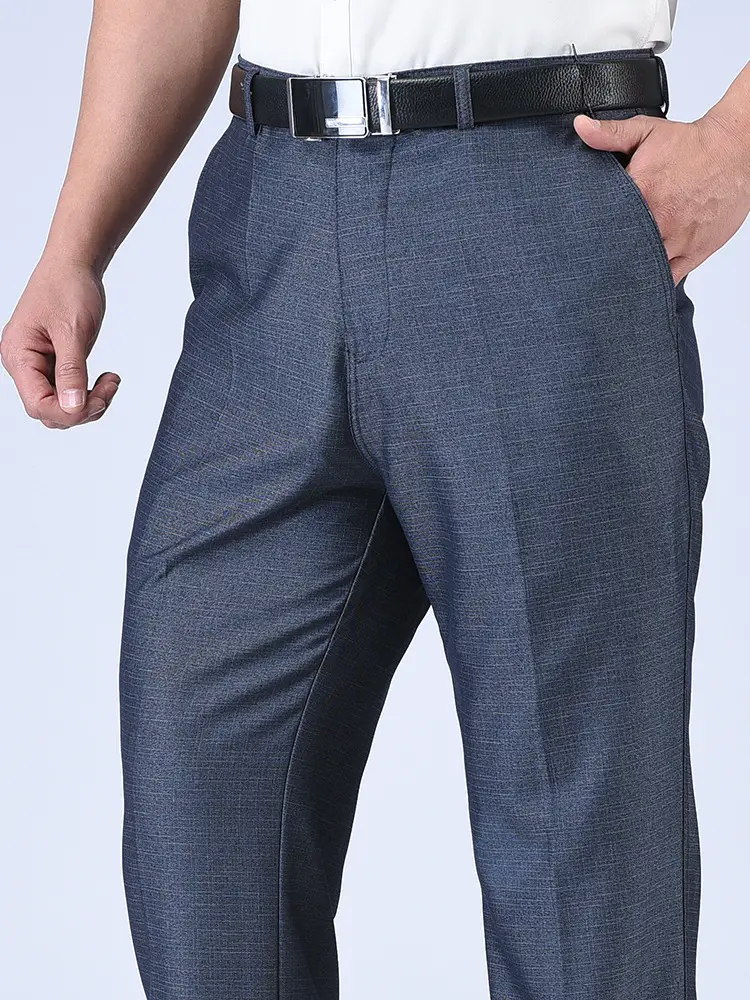 Black Thin Waistband Pants for Men Deep Crotch Loose Fit - Image 22