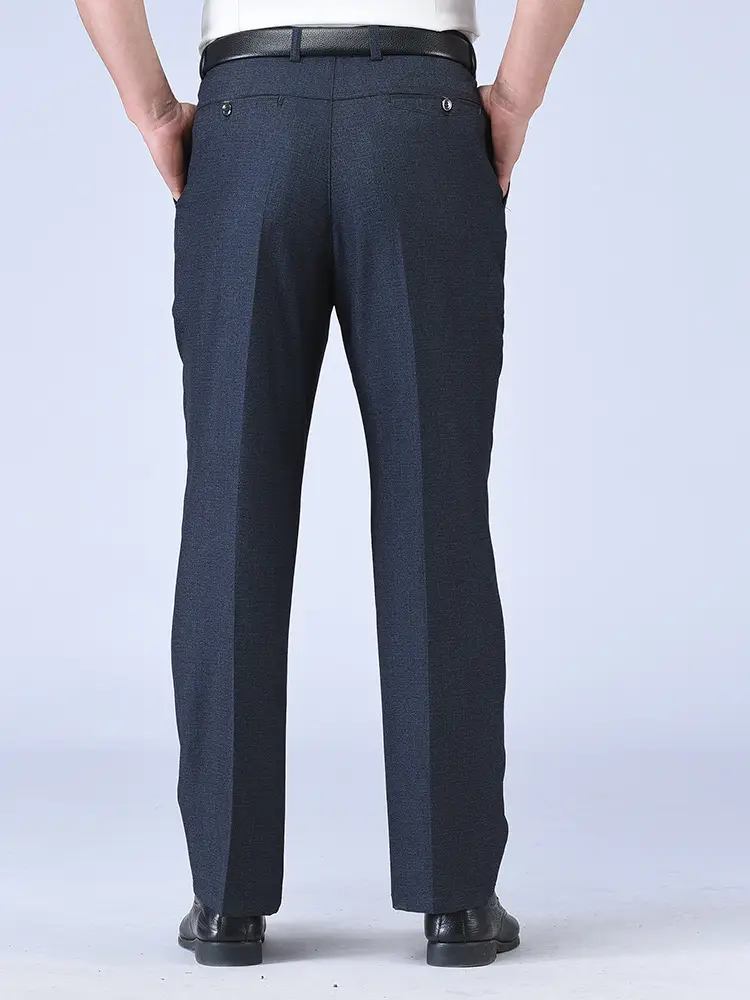 Black Thin Waistband Pants for Men Deep Crotch Loose Fit - Image 23