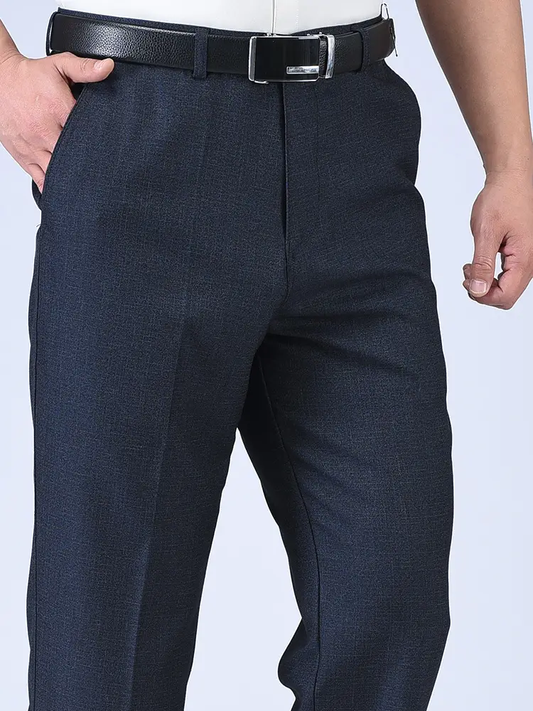Black Thin Waistband Pants for Men Deep Crotch Loose Fit - Image 24