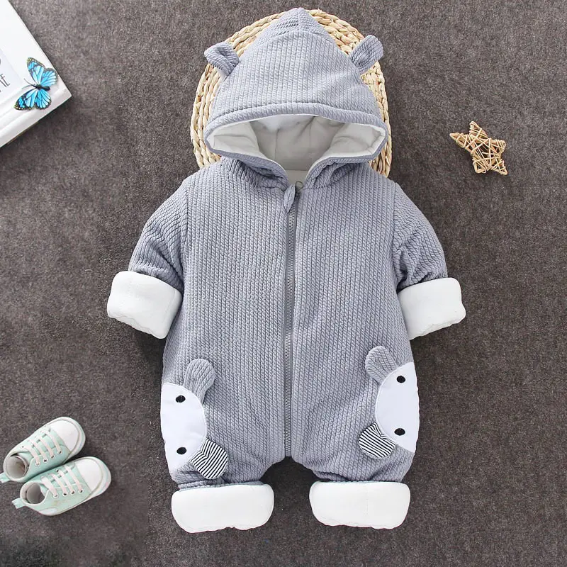 Newborn Cotton Padded Winter Jacket with Rabbit Hood