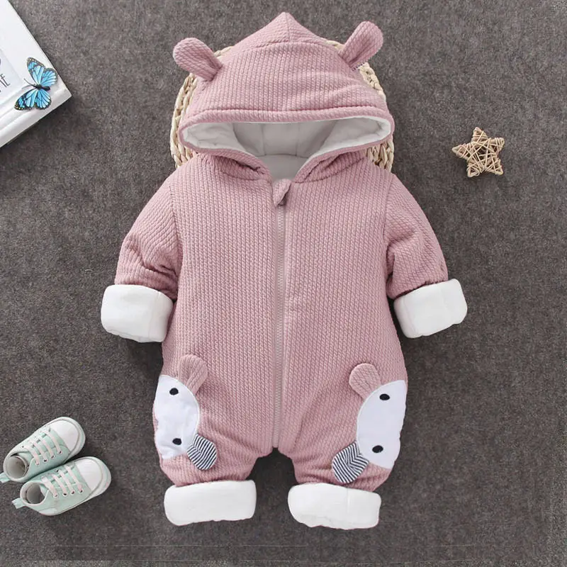 Newborn Cotton Padded Winter Jacket with Rabbit Hood