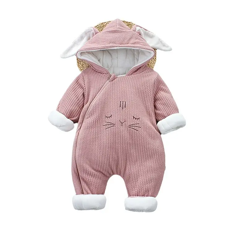 Newborn Cotton Padded Winter Jacket with Rabbit Hood