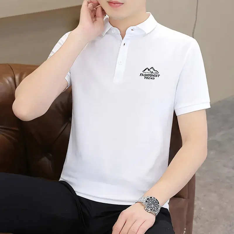 Men's Grey Polo T-Shirt with Logo