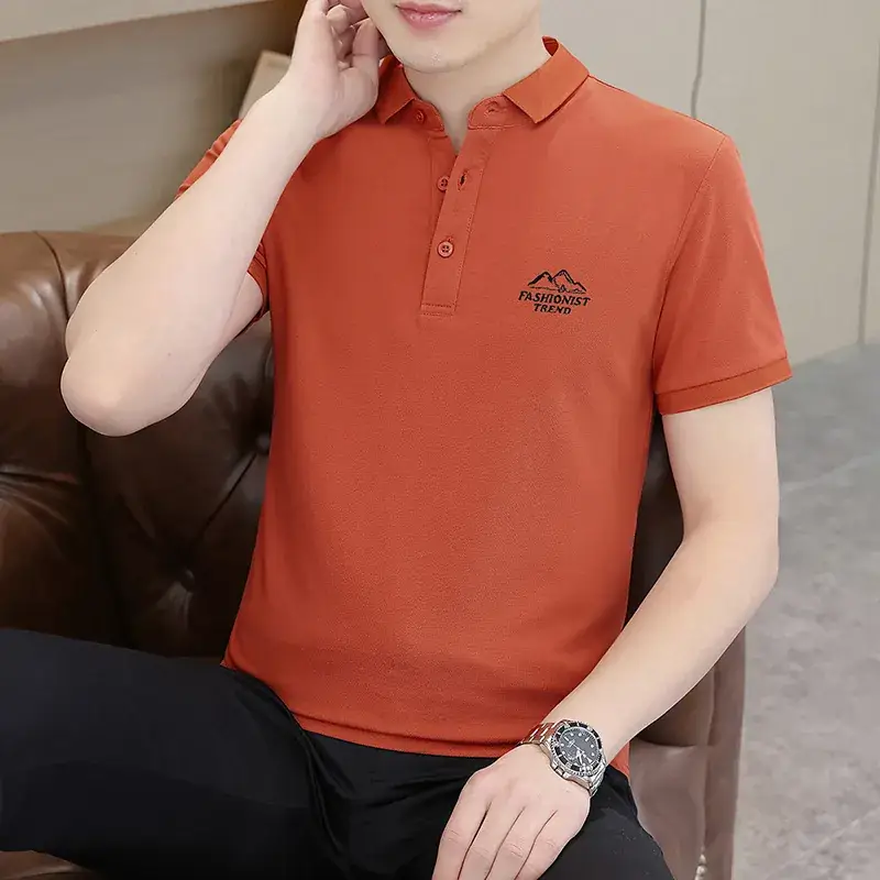 Men's Grey Polo T-Shirt with Logo