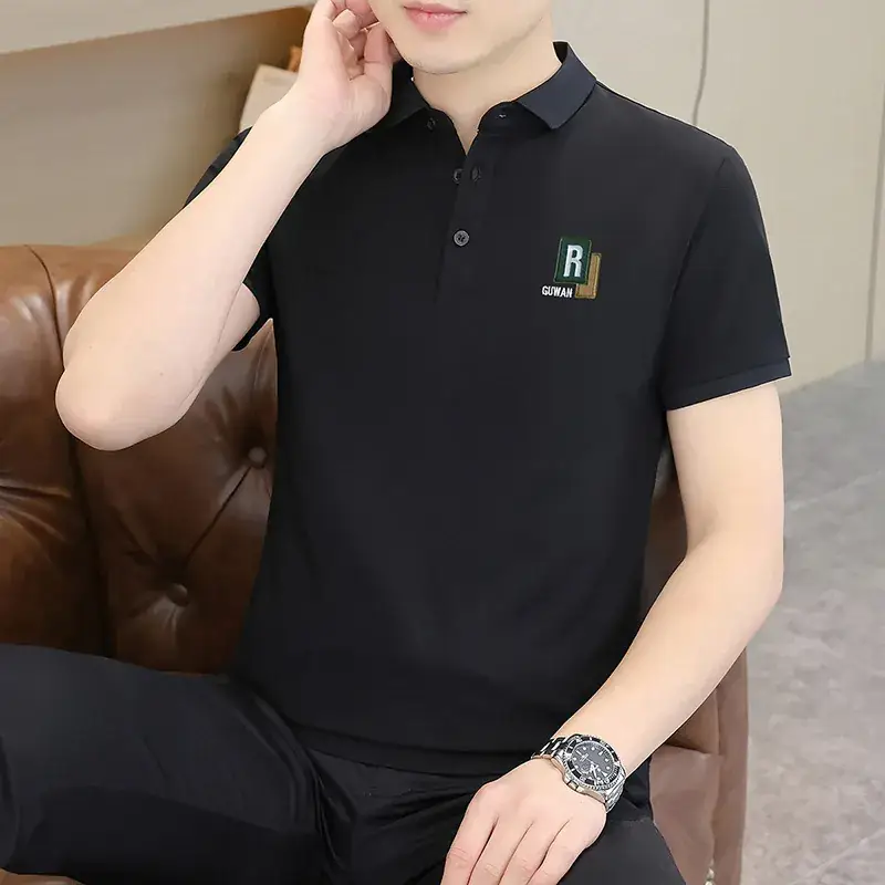 Men's Grey Polo T-Shirt with Logo