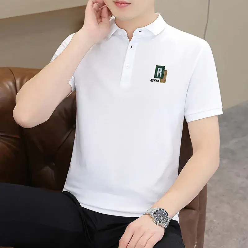 Men's Grey Polo T-Shirt with Logo