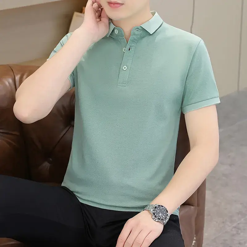Men's Grey Polo T-Shirt with Logo