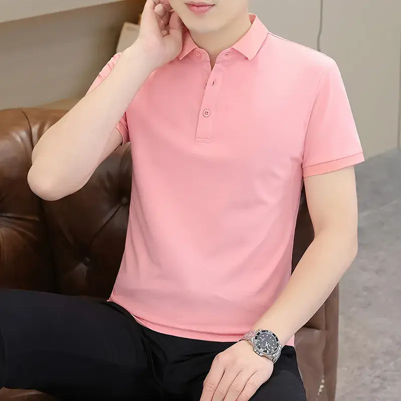 Men's Grey Polo T-Shirt with Logo