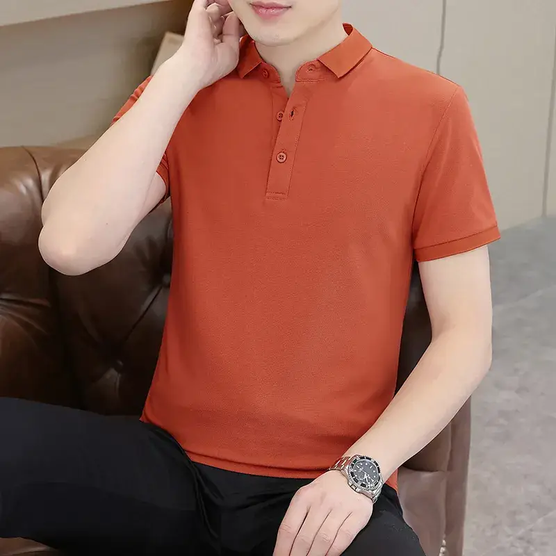 Men's Grey Polo T-Shirt with Logo