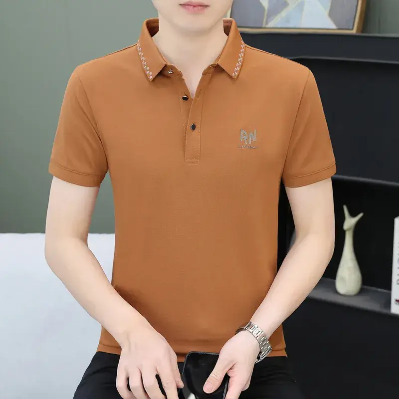 Men White Polo Shirt with Logo Short Sleeve Casual Wear - Image 15